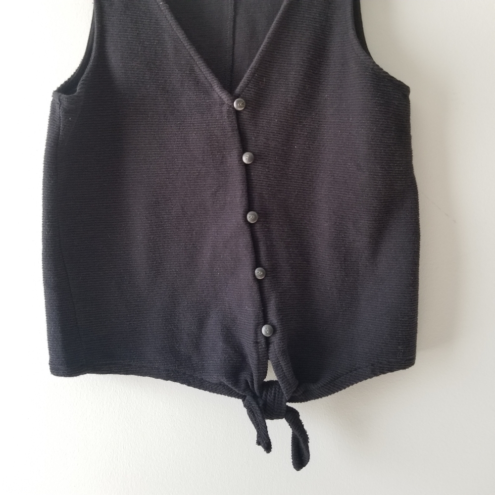 Madewell Texture And Thread Black Button Front Ta… - image 3
